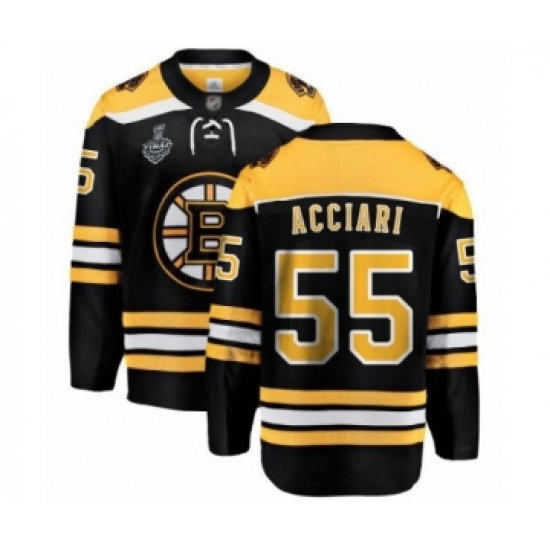 Youth Boston Bruins 55 Noel Acciari Authentic Black Home Fanatics Branded Breakaway 2019 Stanley Cup Final Bound Hockey Jersey