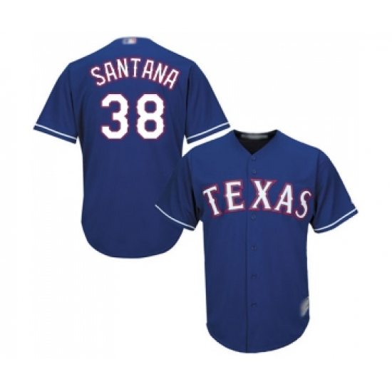 Men's Texas Rangers 38 Danny Santana Replica Royal Blue Alternate 2 Cool Base Baseball Jersey