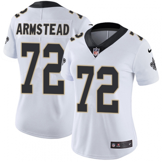 Women's Nike New Orleans Saints 72 Terron Armstead White Vapor Untouchable Limited Player NFL Jersey