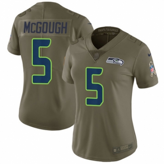 Women's Nike Seattle Seahawks 5 Alex McGough Limited Olive 2017 Salute to Service NFL Jersey