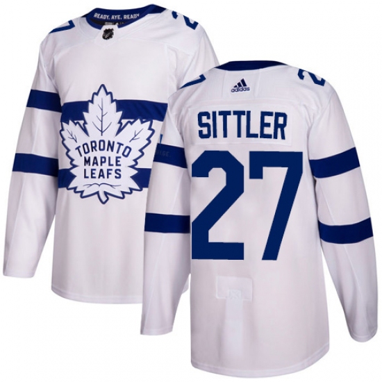 Men's Adidas Toronto Maple Leafs 27 Darryl Sittler Authentic White 2018 Stadium Series NHL Jersey