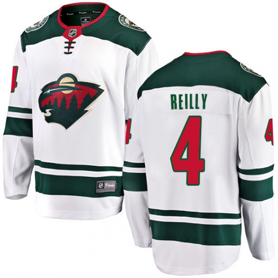 Youth Minnesota Wild 4 Mike Reilly Authentic White Away Fanatics Branded Breakaway NHL Jersey