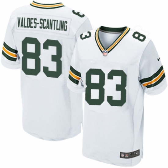 Men's Nike Green Bay Packers 83 Marquez Valdes-Scantling Elite White NFL Jersey