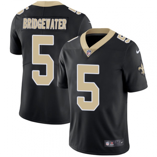 Men's Nike New Orleans Saints 5 Teddy Bridgewater Black Team Color Vapor Untouchable Limited Player NFL Jersey