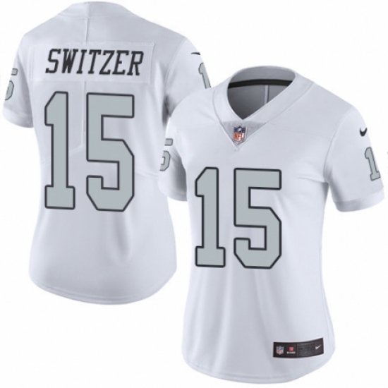 Women's Nike Oakland Raiders 15 Ryan Switzer Limited White Rush Vapor Untouchable NFL Jersey
