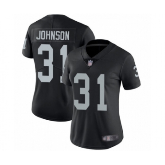 Women's Oakland Raiders 31 Isaiah Johnson Black Team Color Vapor Untouchable Limited Player Football Jersey