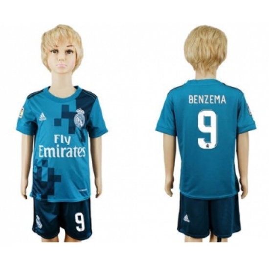 Real Madrid 9 Benzema Sec Away Kid Soccer Club Jersey