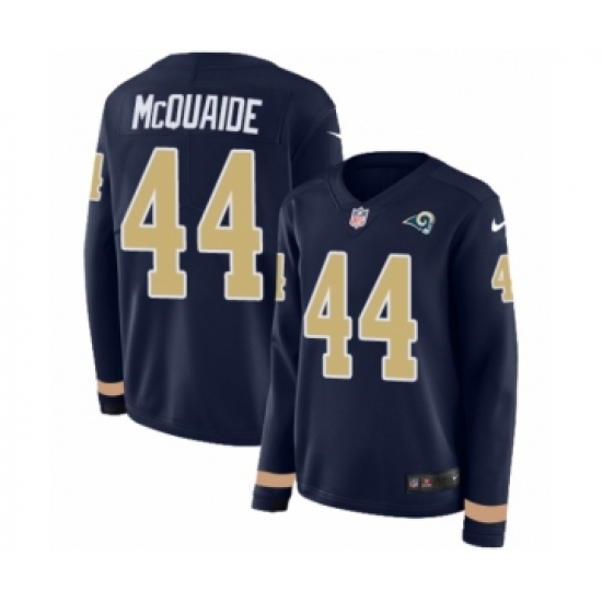 Women's Nike Los Angeles Rams 44 Jacob McQuaide Limited Navy Blue Therma Long Sleeve NFL Jersey