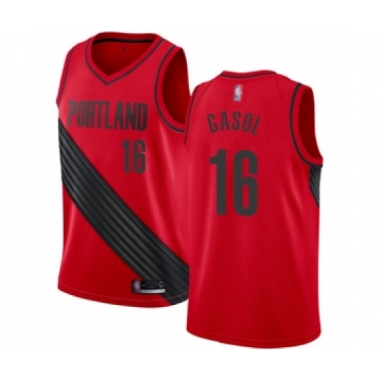 Youth Portland Trail Blazers 16 Pau Gasol Swingman Red Basketball Jersey Statement Edition