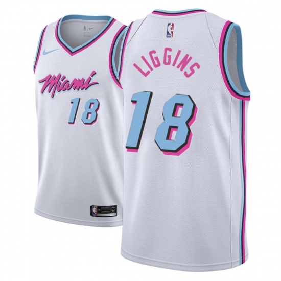 Men NBA 2018-19 Miami Heat 18 DeAndre Liggins City Edition White Jersey