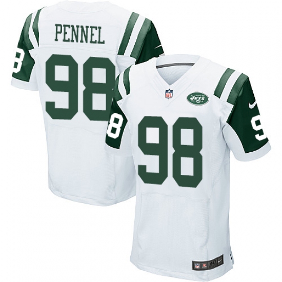Men's Nike New York Jets 98 Mike Pennel Elite White NFL Jersey