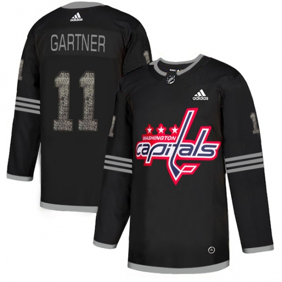 Men's Adidas Washington Capitals 11 Mike Gartner Black Authentic Classic Stitched NHL Jersey