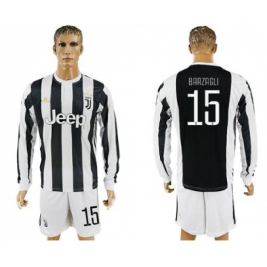 Juventus 15 Barzagli Home Long Sleeves Soccer Club Jersey