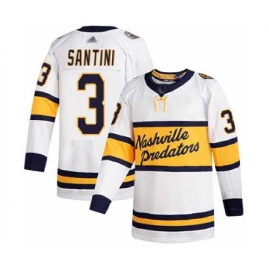 Youth Nashville Predators 3 Steven Santini Authentic White 2020 Winter Classic Hockey Jersey
