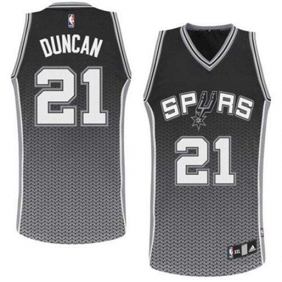 Men's Adidas San Antonio Spurs 21 Tim Duncan Authentic Black Resonate Fashion NBA Jersey