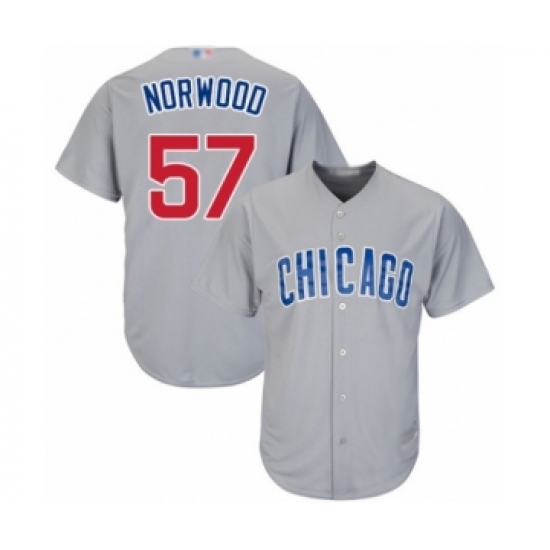 Youth Chicago Cubs 57 James Norwood Authentic Grey Road Cool Base Baseball Player Jersey