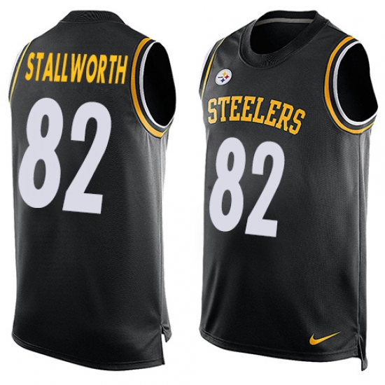 Men's Nike Pittsburgh Steelers 82 John Stallworth Limited Black Player Name & Number Tank Top NFL Jersey
