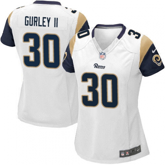 Women's Nike Los Angeles Rams 30 Todd Gurley Game White NFL Jersey