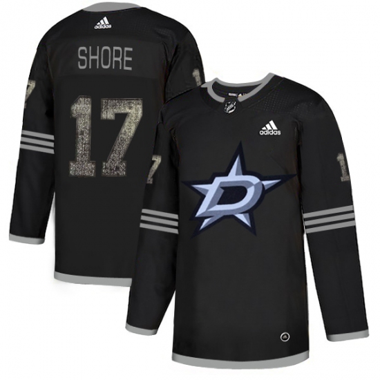 Men's Adidas Dallas Stars 17 Devin Shore Black Authentic Classic Stitched NHL Jersey