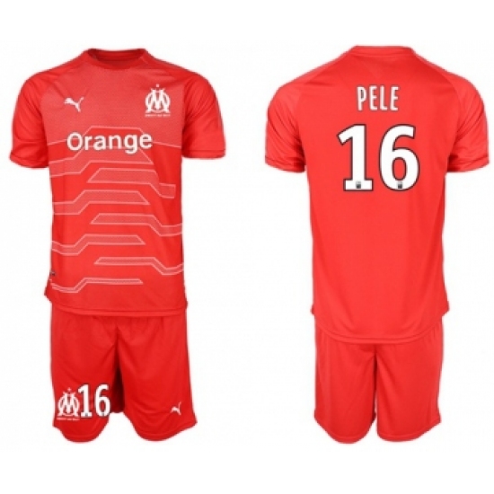 Marseille 16 Pele Red Goalkeeper Soccer Club Jersey