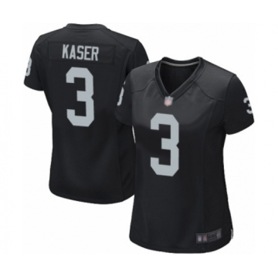 Women's Oakland Raiders 3 Drew Kaser Game Black Team Color Football Jersey