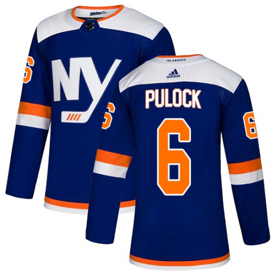 Men's Adidas New York Islanders 6 Ryan Pulock Premier Blue Alternate NHL Jersey