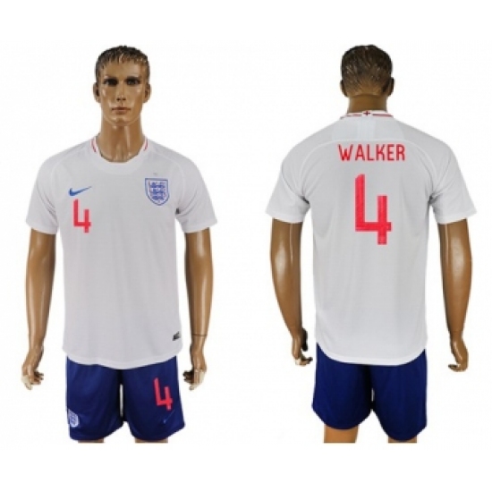 England 4 Walker Home Soccer Country Jersey