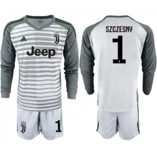 Juventus 1 Szczesny Grey Goalkeeper Long Sleeves Soccer Club Jersey