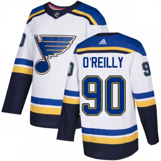 Men's Adidas St. Louis Blues 90 Ryan O'Reilly Authentic White Away NHL Jersey