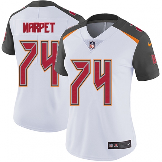 Women's Nike Tampa Bay Buccaneers 74 Ali Marpet White Vapor Untouchable Limited Player NFL Jersey