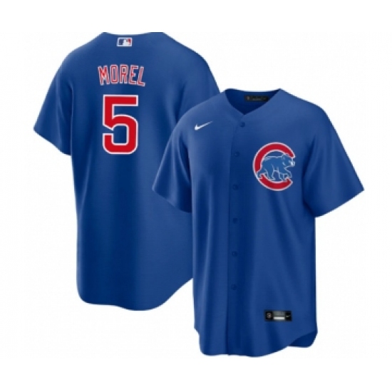 Men's Nike Chicago Cubs 5 Christopher Morel Chicago Blue Cool Base Stitched Baseball Jersey