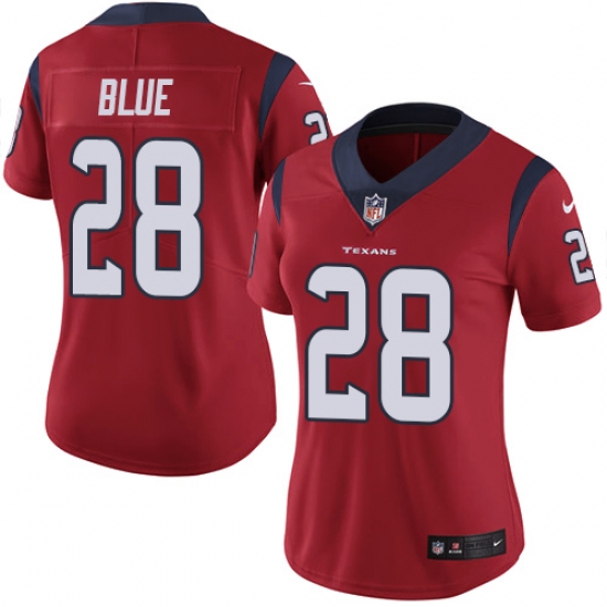 Women's Nike Houston Texans 28 Alfred Blue Elite Red Alternate NFL Jersey