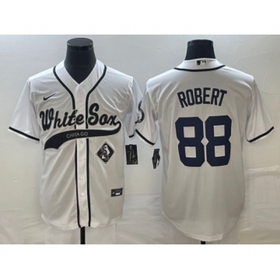 Men's Chicago White Sox 88 Luis Robert White Cool Base Stitched Baseball Jersey1