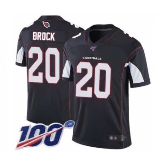Men's Arizona Cardinals 20 Tramaine Brock Black Alternate Vapor Untouchable Limited Player 100th Season Football Jersey