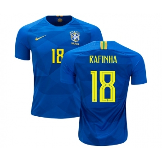 Brazil 18 Rafinha Away Kid Soccer Country Jersey