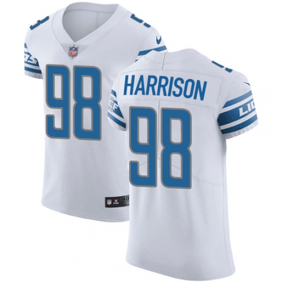 Men's Nike Detroit Lions 98 Damon Harrison White Vapor Untouchable Elite Player NFL Jersey