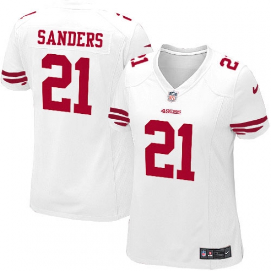 Women's Nike San Francisco 49ers 21 Deion Sanders Game White NFL Jersey
