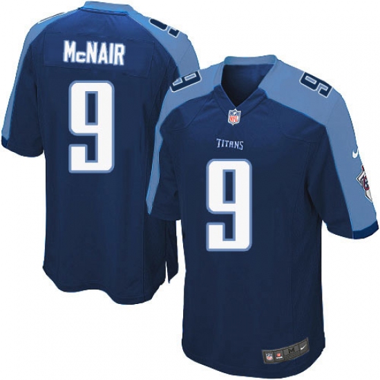 Men's Nike Tennessee Titans 9 Steve McNair Game Navy Blue Alternate NFL Jersey