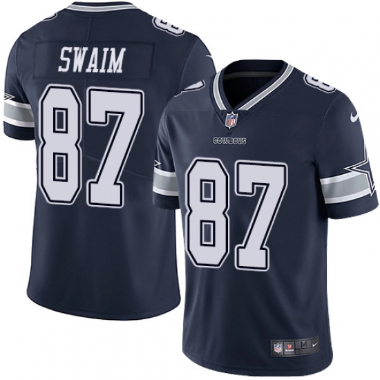 Youth Nike Dallas Cowboys 87 Geoff Swaim Navy Blue Team Color Vapor Untouchable Limited Player NFL Jersey