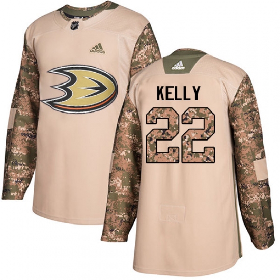 Youth Adidas Anaheim Ducks 22 Chris Kelly Authentic Camo Veterans Day Practice NHL Jersey