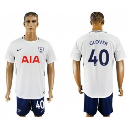Tottenham Hotspur 40 Glover White Blue Soccer Club Jersey