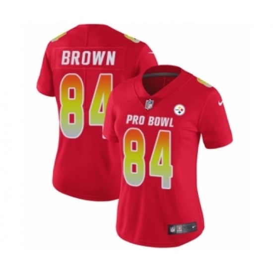 Women's Nike Pittsburgh Steelers 84 Antonio Brown Limited Red AFC 2019 Pro Bowl NFL Jersey