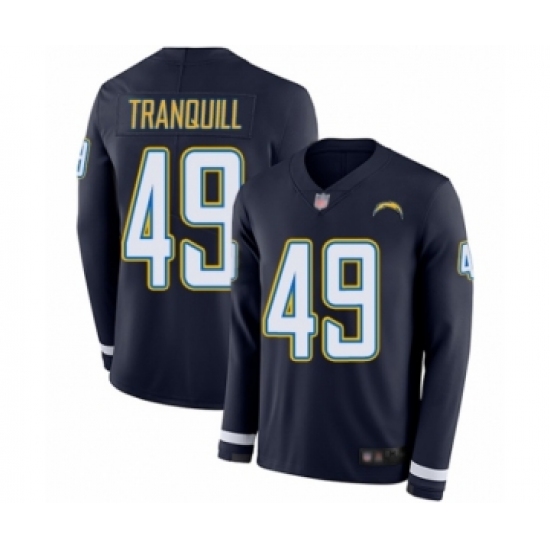 Youth Los Angeles Chargers 49 Drue Tranquill Limited Navy Blue Therma Long Sleeve Football Jersey