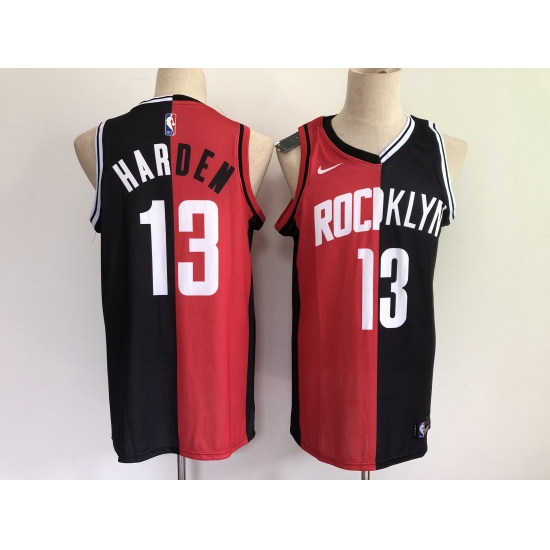 Men's Houston Rockets 13 James Harden 2021 Past And Present Red-Black Rockets Mvp Jersey