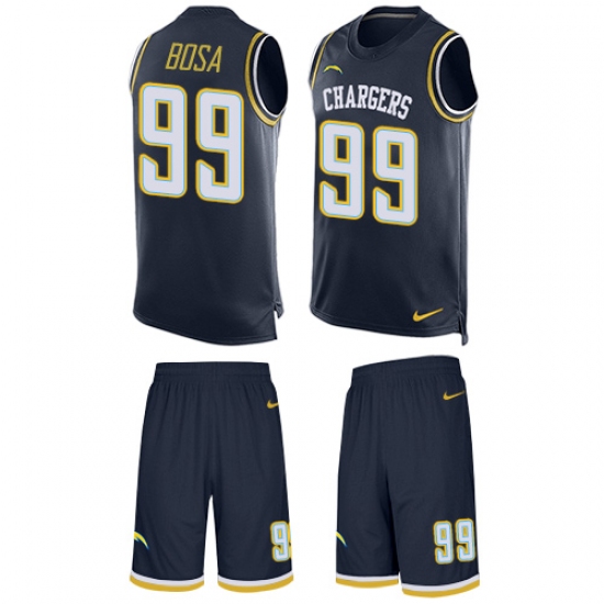 Men's Nike Los Angeles Chargers 99 Joey Bosa Limited Navy Blue Tank Top Suit NFL Jersey