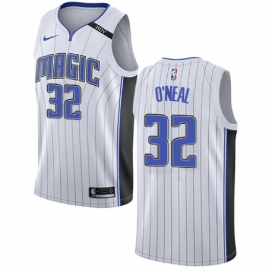 Men's Nike Orlando Magic 32 Shaquille O'Neal Swingman NBA Jersey - Association Edition