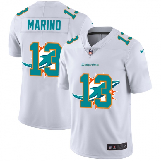 Men's Miami Dolphins 13 Dan Marino White Nike White Shadow Edition Limited Jersey