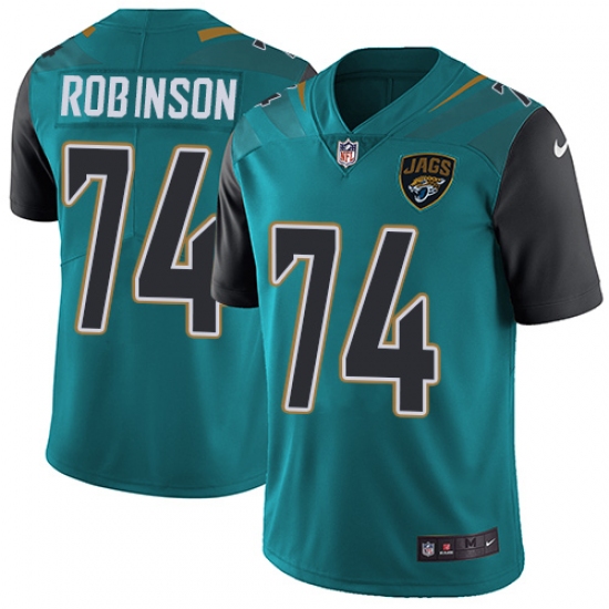 Youth Nike Jacksonville Jaguars 74 Cam Robinson Teal Green Team Color Vapor Untouchable Limited Player NFL Jersey