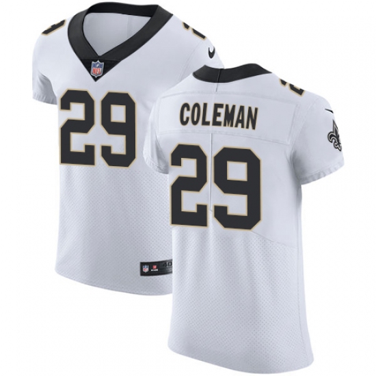 Men's Nike New Orleans Saints 29 Kurt Coleman White Vapor Untouchable Elite Player NFL Jersey