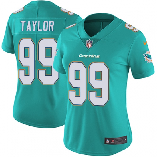 Women's Nike Miami Dolphins 99 Jason Taylor Aqua Green Team Color Vapor Untouchable Limited Player NFL Jersey